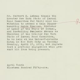 Note: 1951 April 10