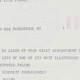 Telegram: 1963 December 6