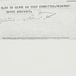 Telegram: 1946 October 21