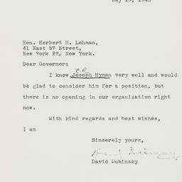 Letter: 1948 May 19