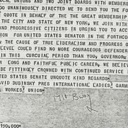 Telegram: 1949 July 28