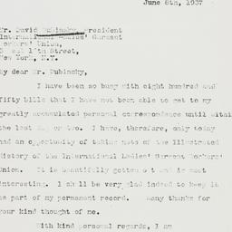 Letter: 1937 June 8