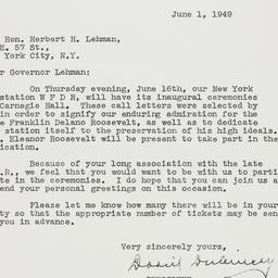 Letter: 1949 June 1