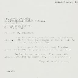 Letter: 1938 October 10