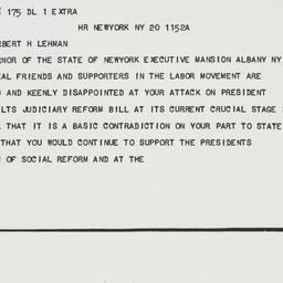 Telegram: 1937 July 20