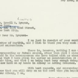 Letter: 1930 May 12