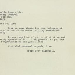 Telegram: 1948 April 11