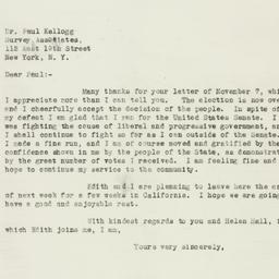 Letter: 1946 November 9
