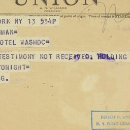 Telegram: 1945 November 13