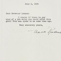 Letter: 1935 July 6