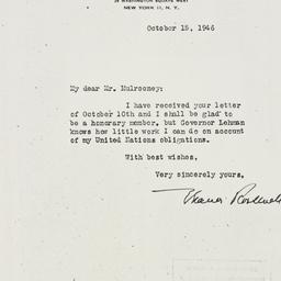 Letter: 1946 October 15