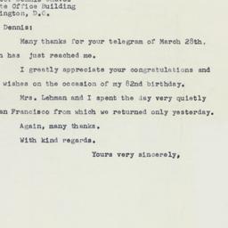 Letter: 1960 April 3