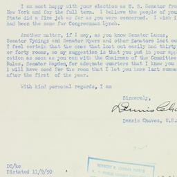 Letter: 1950 November 10
