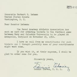 Letter: 1952 August 9