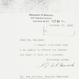 Letter: 1958 October 10
