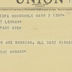 Telegram: 1949 September 3