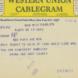 Telegram: 1944 April 13