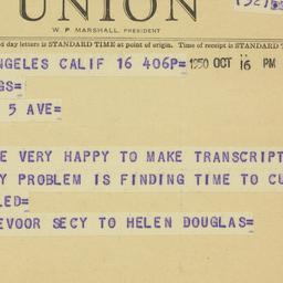 Telegram: 1950 October 16