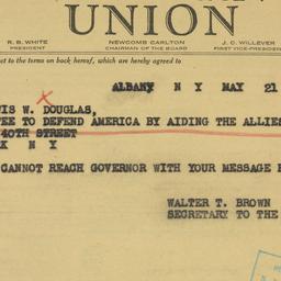 Telegram: 1941 May 21