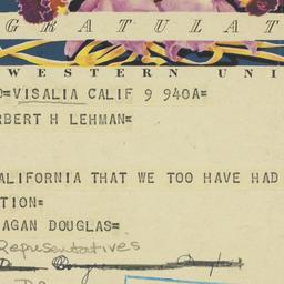 Telegram: 1949 November 9