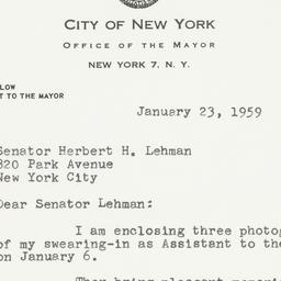 Letter: 1959 January 23