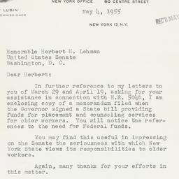 Letter: 1955 May 4