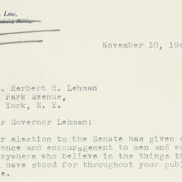 Letter: 1949 November 10