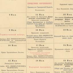 Schedule of the ceremonial ...