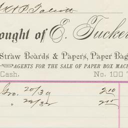 E. Tucker's Sons. Bill