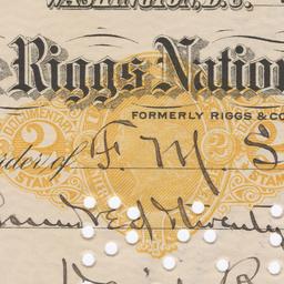 Riggs National Bank. Check