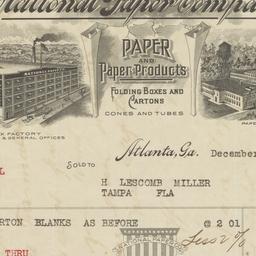 National Paper Company. Bill