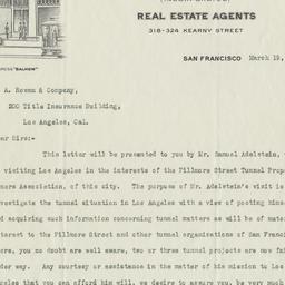 Baldwin & Howell. Letter