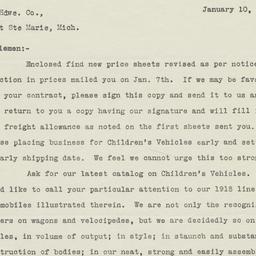 Gendron Wheel Co.. Letter