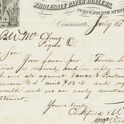 Chatfield & Woods. Letter