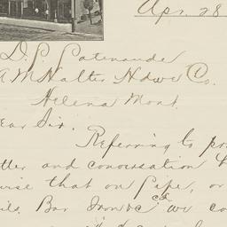 Hotel Keplinger. Letter