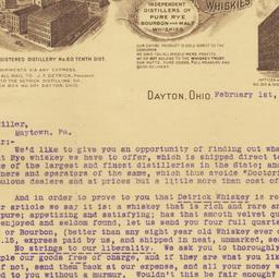 Detrick Distilling Co.. Letter