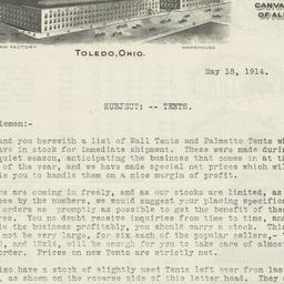 Hettrick Bros. Company. Letter