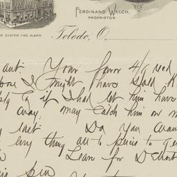 Boody House. Letter