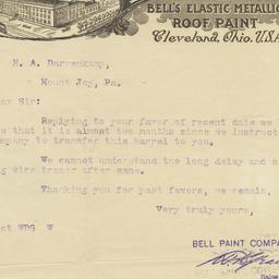 Bell Paint Co.. Letter