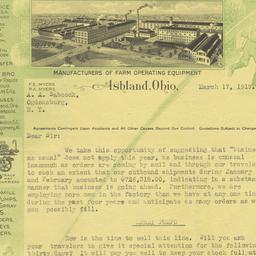F.E. Myers & Bro.. Letter