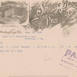 Spence-Baggs Stove Co.. Bill