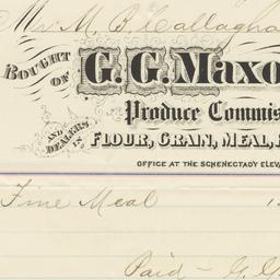 G. G. Maxon & Son. Bill