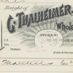 G. Thalheimer. Bill