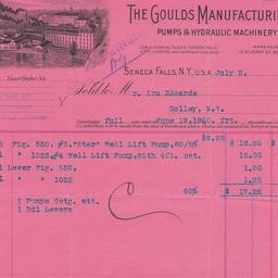 Goulds Manufacturing Co.. Bill