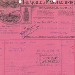 Goulds Manufacturing Co.. Bill