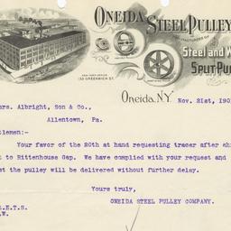 Oneida Steel Pulley Co.. Le...