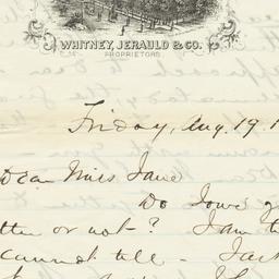 Cataract House. Letter