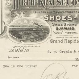 Hirth-Kraus Company. Bill