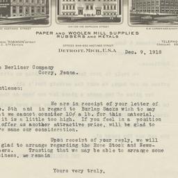 D. Robinson. Letter