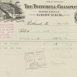 Twitchell-Champlin Co.. Bill